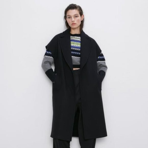 ZARA NEW WOMAN JACQUARD KNIT SWEATER PUFF SLEEVES CROPPED Size M NWT - Picture 9 of 9